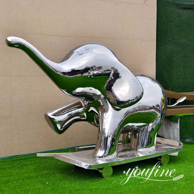 stainless steel elephant sculpture made by YouFine