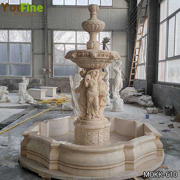 Beige Statuary Marble Water Fountain