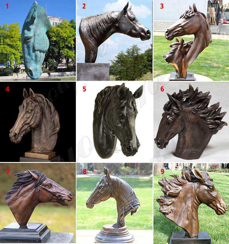 Bronze Horse Head Statue for Sale