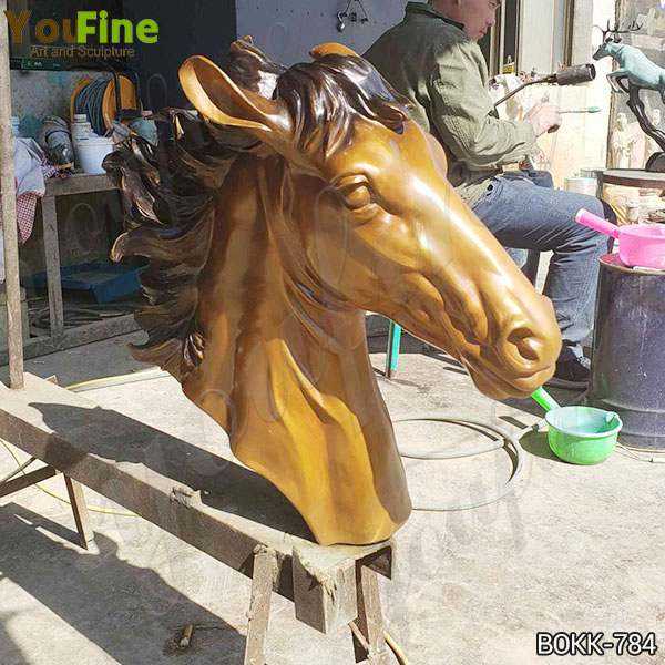 Custom Made Bronze Horse Head Statue art