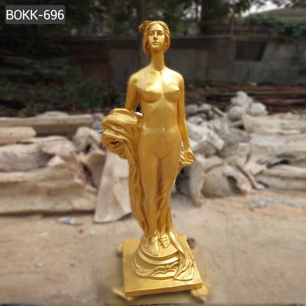 Custom Made Life Size Bronze Golden Woman Statue