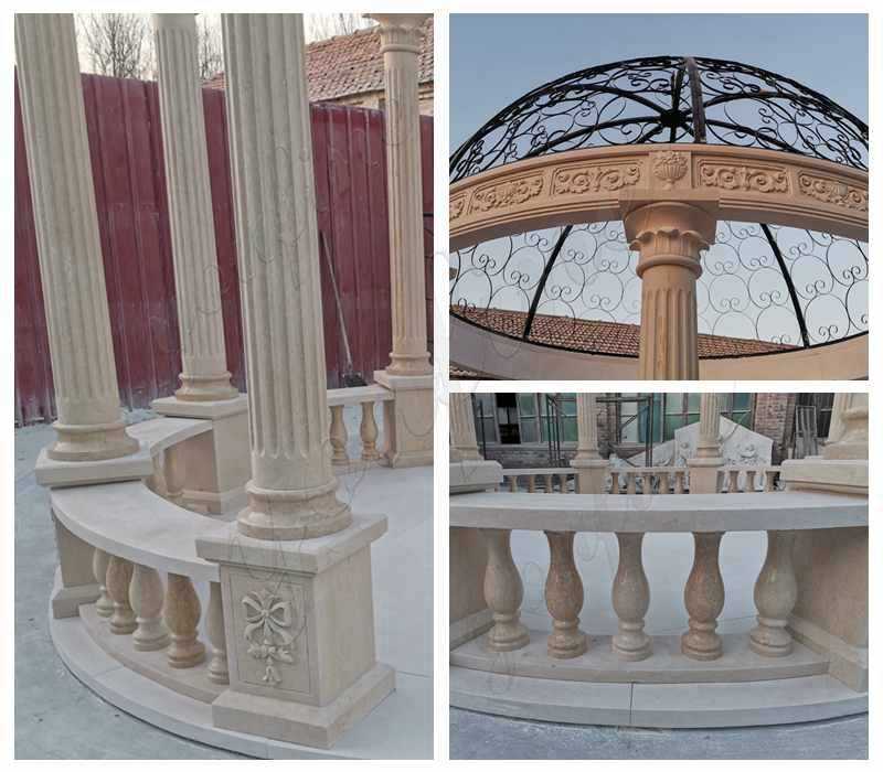 Egyptian Beige Marble Stone Gazebo