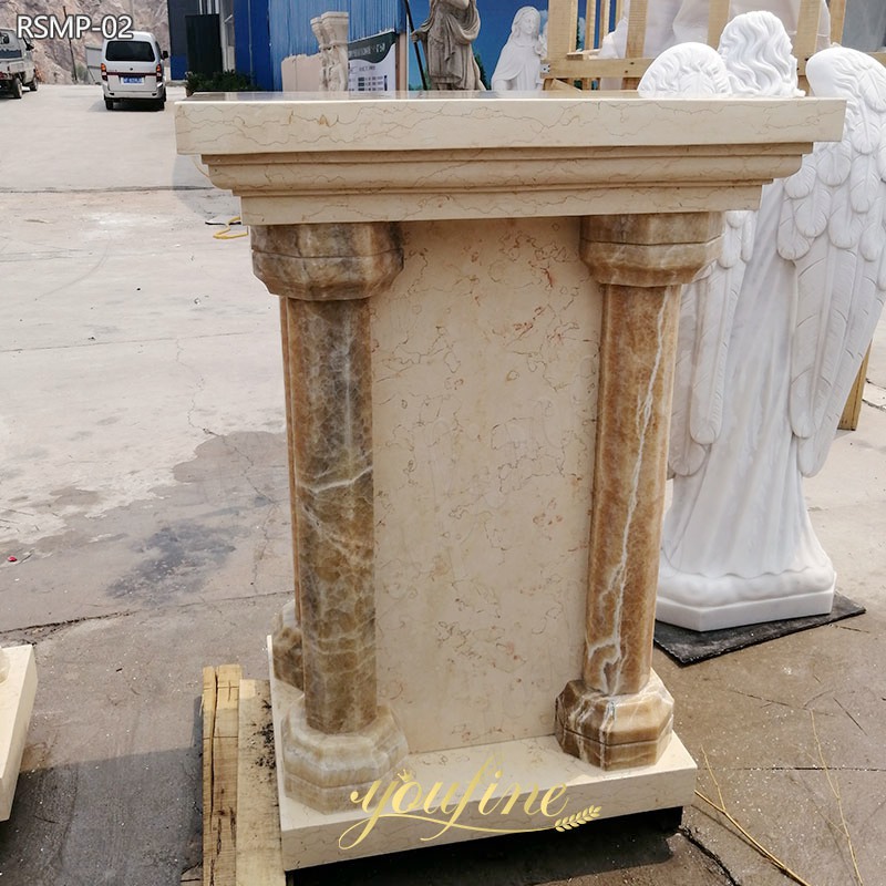 Hand Carved beige Marble Ambo and Pulpits for Church