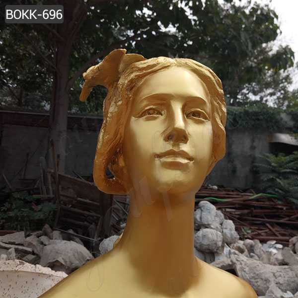 Life Size Bronze Golden Woman Statue for Sale