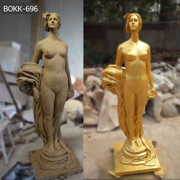 Life Size Bronze Golden Woman Statue