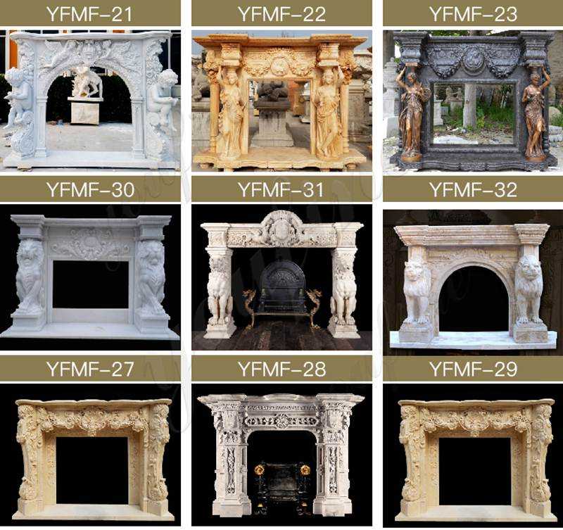 Marble Fireplace Mantels for European Style