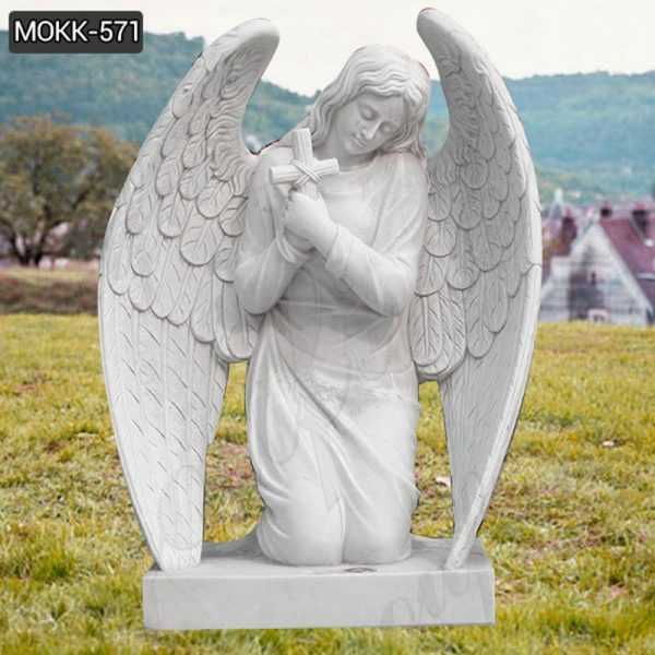 New Design White Marble Angel Memorials Headstone for Sale