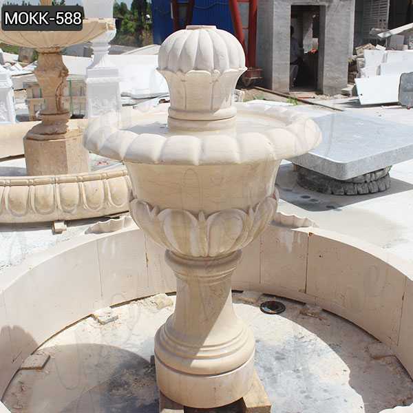 Small Beige Marble Water Fountain