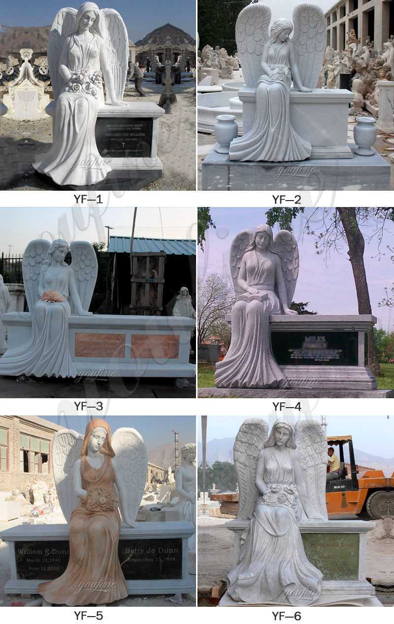 White Marble Angel Memorials Headstone for Sale