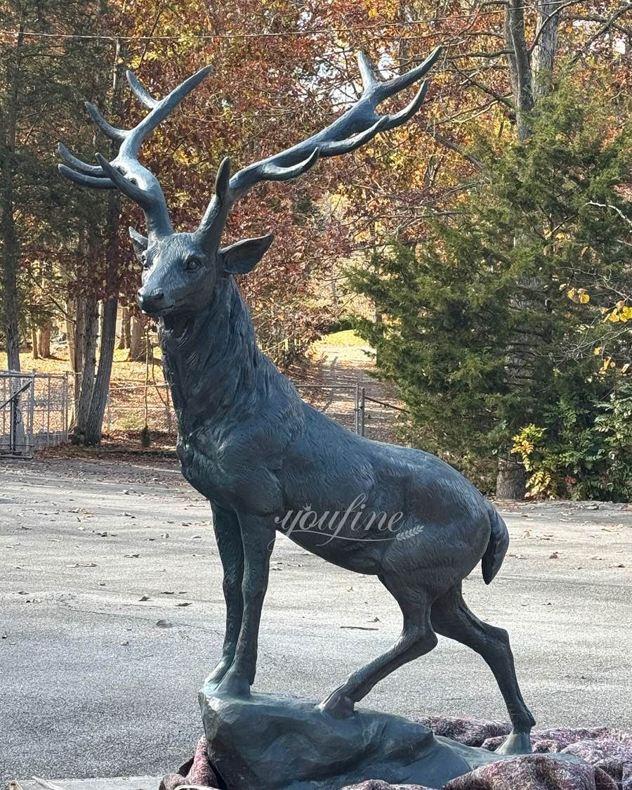 brass stag statue