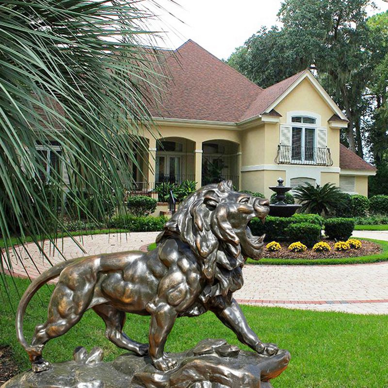 bronze lion statue