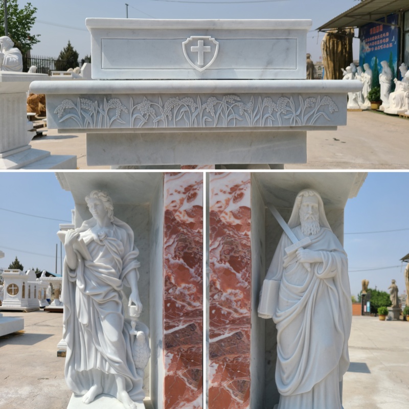 detalhes de entalhe do projeto do pódio da igreja