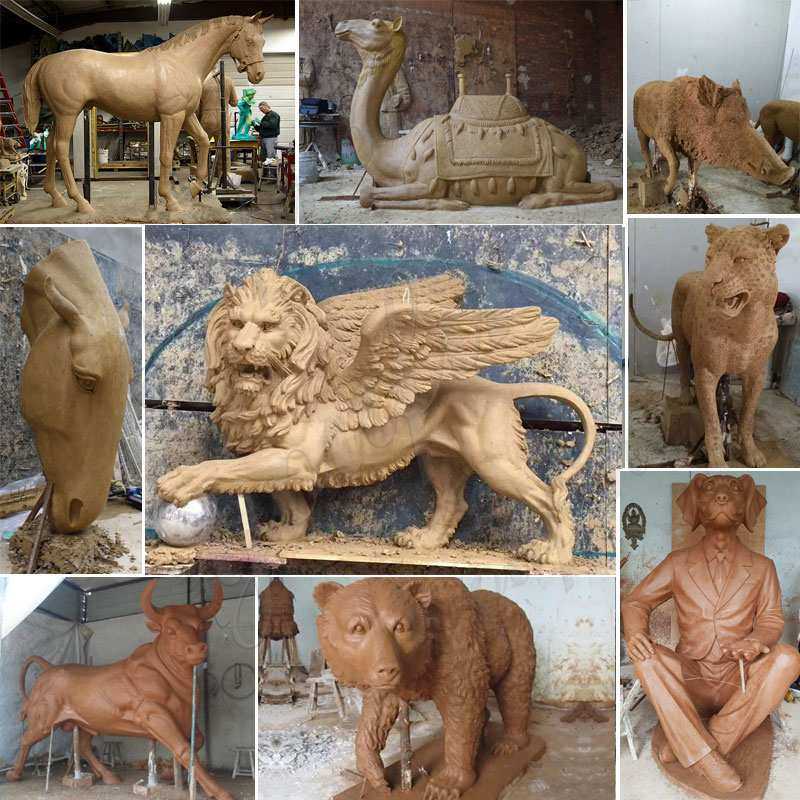 clay model of bronze animal statues