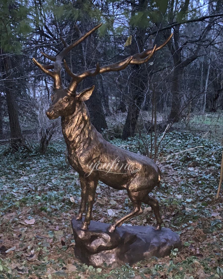 lifesize brass stag statue