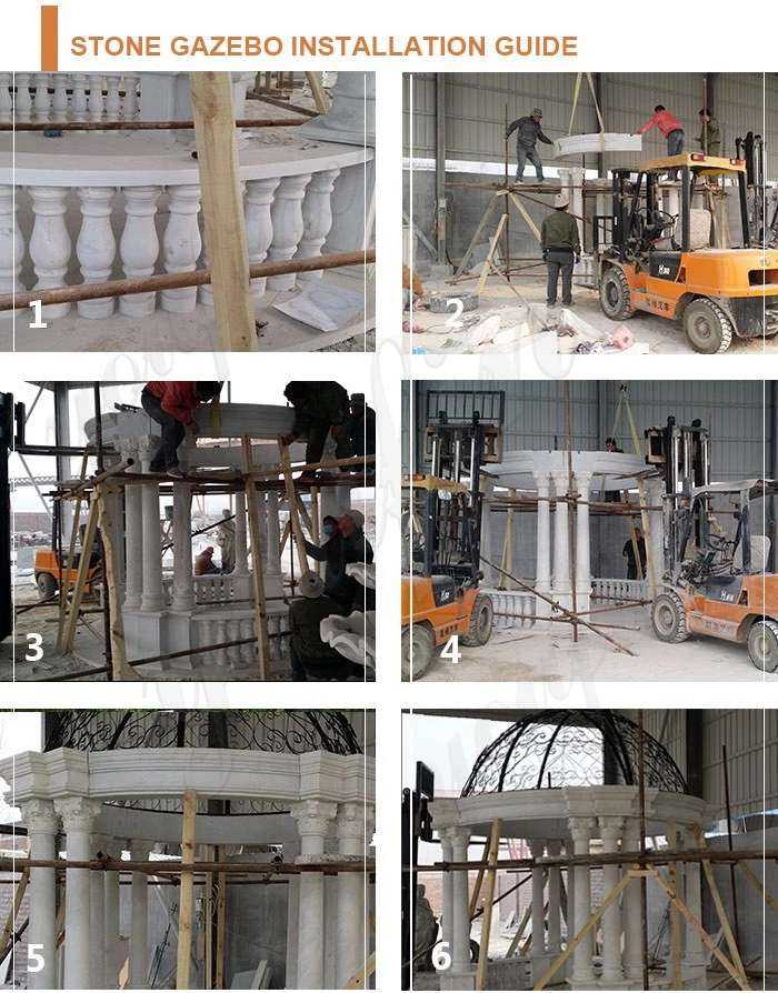 processing of marble gazebo carving