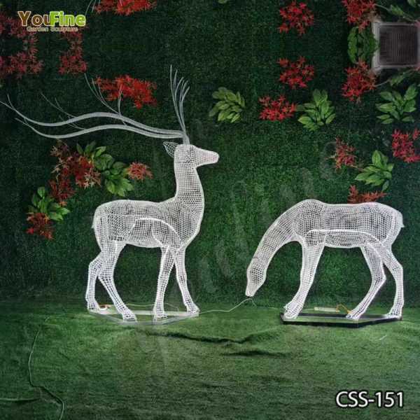 Beautiful Deer Sculpture Made of Stainless Steel Wire for Sale CSS-151