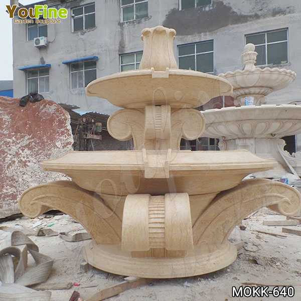 Beige Marble Tiered Water Fountain