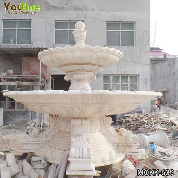 Beige Marble Two Tiered Fountain