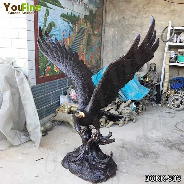 Large Black Metal Bronze Eagle Statue for Garden Decor Supplier BOKK-803