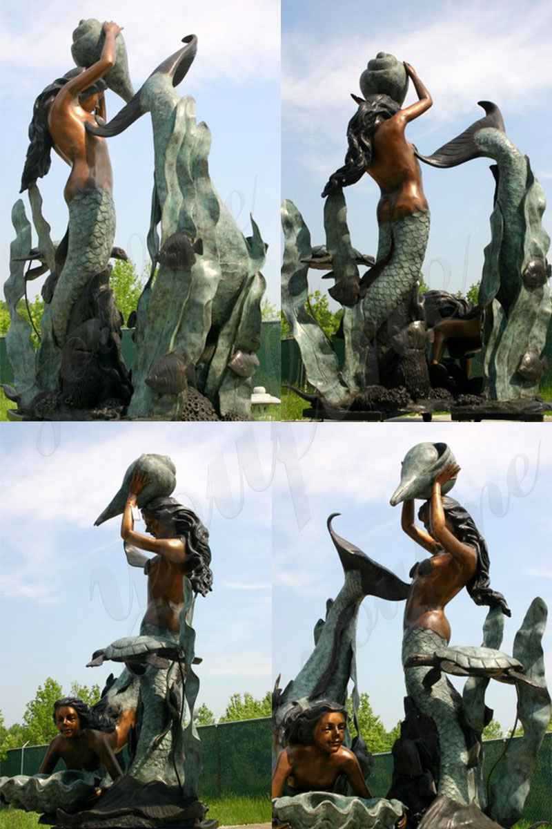 Bronze Mermaid Statues Fountain for Sale