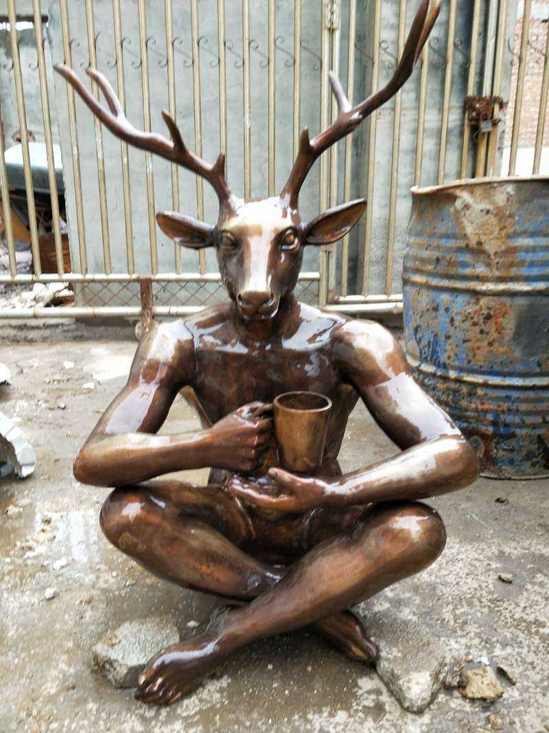 Bronze Mr. Deer Sculpture for Our Customer