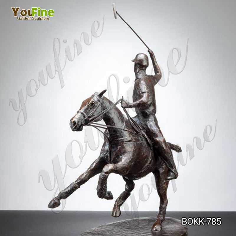 Bronze Polo Player and Horse Statue for Sale