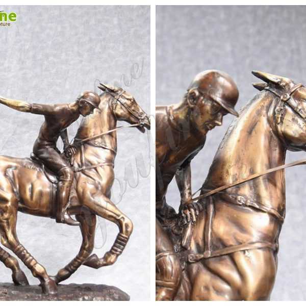 Casting Life Size Bronze Polo Statue on Horse for Sale