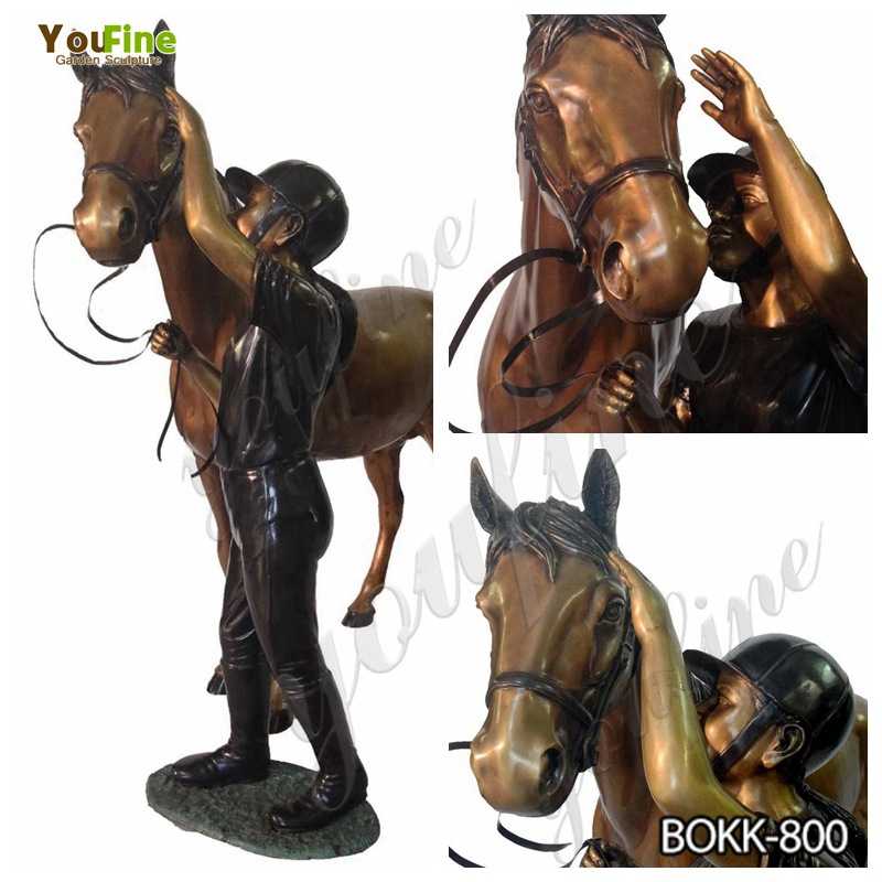 Buy Antique Bronze Horse and Knight Statue for Garden Decor