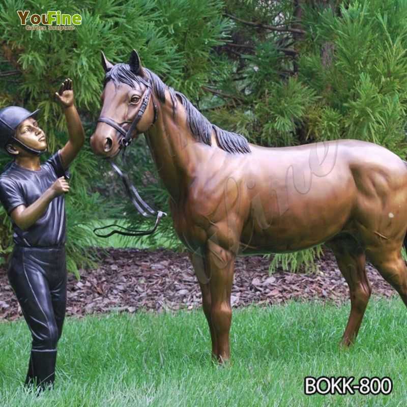 Buy Antique Bronze Horse and Knight Statue for Garden Decor BOKK-800