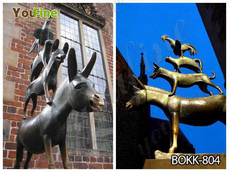 Casting Bronze Bremen Town Musicians Statue for Sale