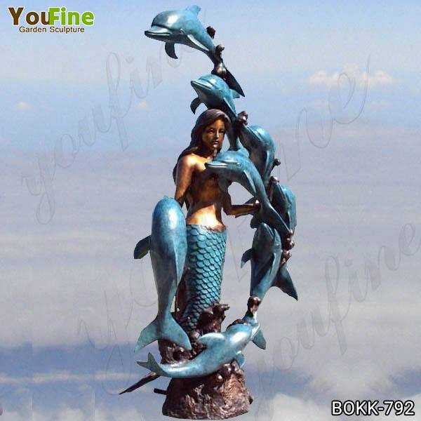 Casting Bronze Mermaid with Dolphins Fountain