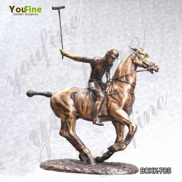 Casting Bronze Polo Player and Horse Statue for Sale