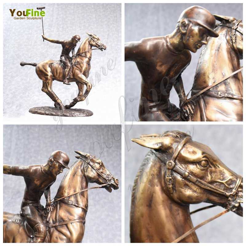 Casting Bronze Polo Player and Horse Statue