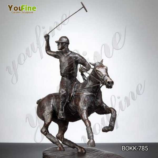 Casting Life Size Bronze Polo Statue on Horse for Sale