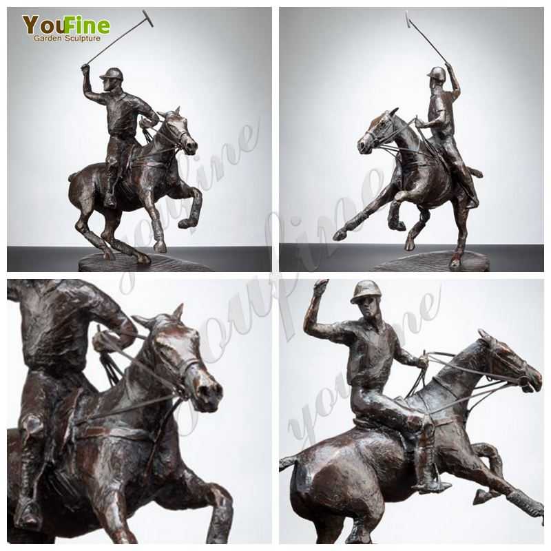 Casting Life Size Bronze Polo Statue on Horse