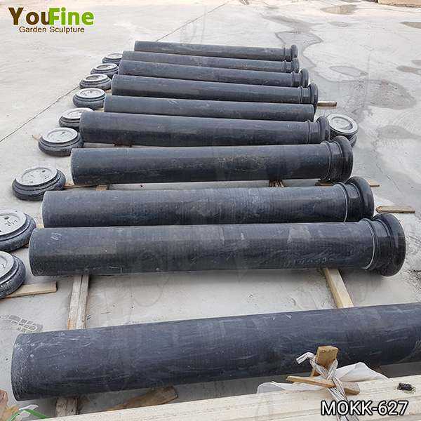 Large Charcoal Solid Marble Column Pedestal Supplier MOKK-627