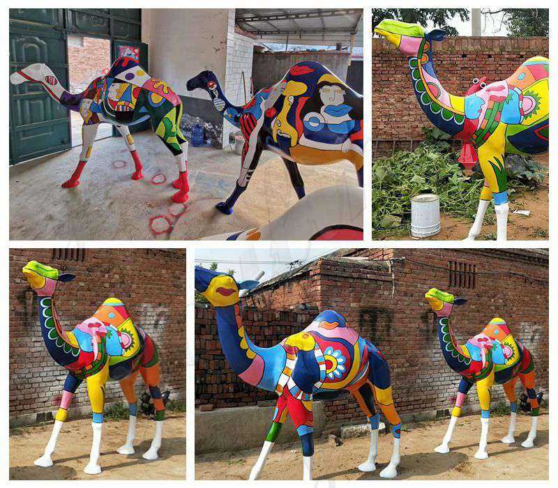 Colorful Life Size Camel Sculpture