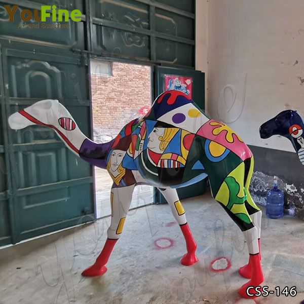 Custom Made Colorful Life Size Camel Sculpture