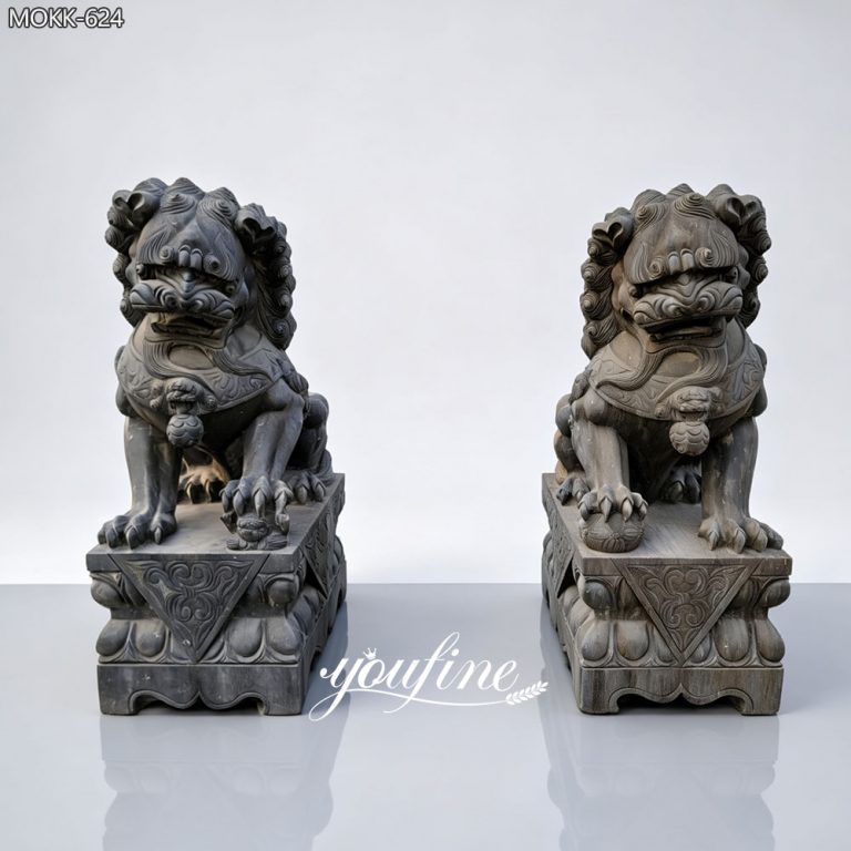 Dark Grey Marble Imperial Guardian Lions MOKK-624