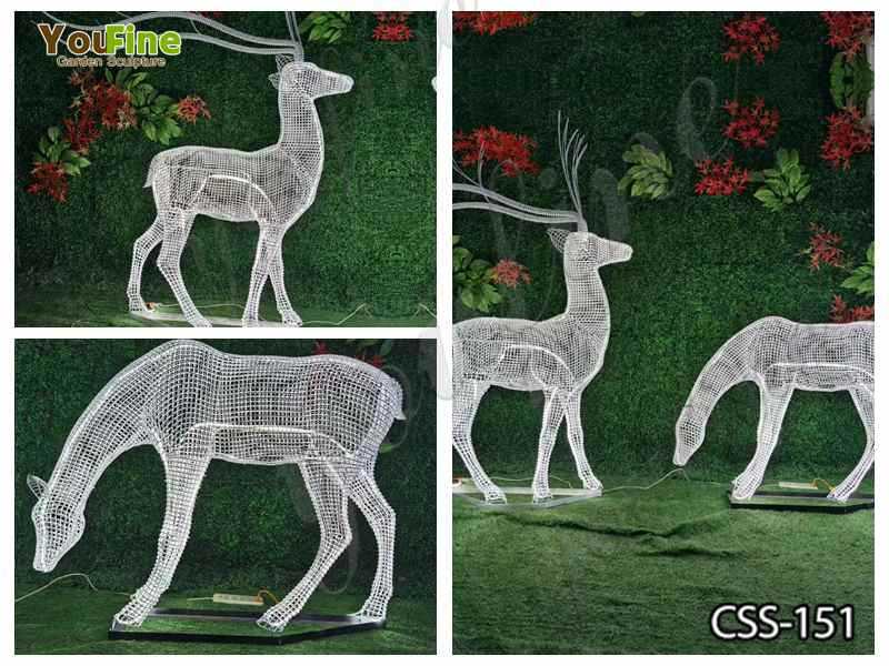 Deer Sculpture Made of Stainless Steel Wire