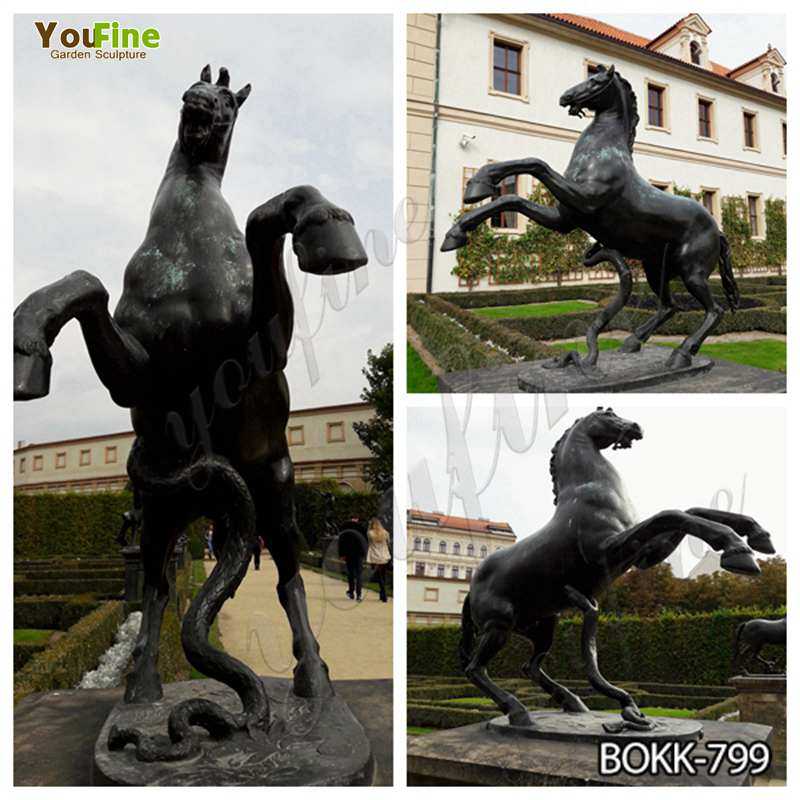 Garden Bronze Jumping Horse Statue