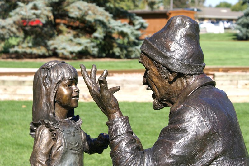 Grandpa, the Storyteller bronze sculpture