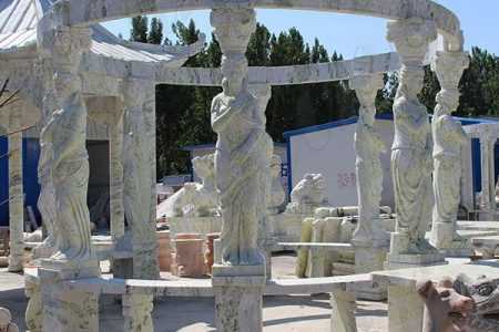 New Design Outdoor Green Marble Statuary Gazebo for Sale MOKK-637