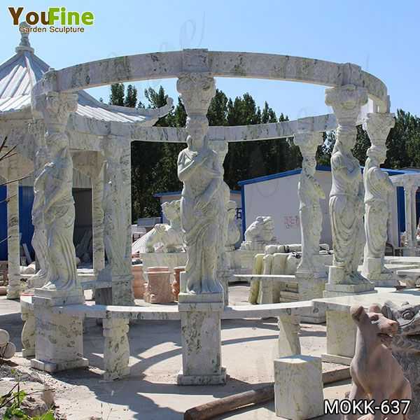 New Design Outdoor Green Marble Statuary Gazebo for Sale MOKK-637