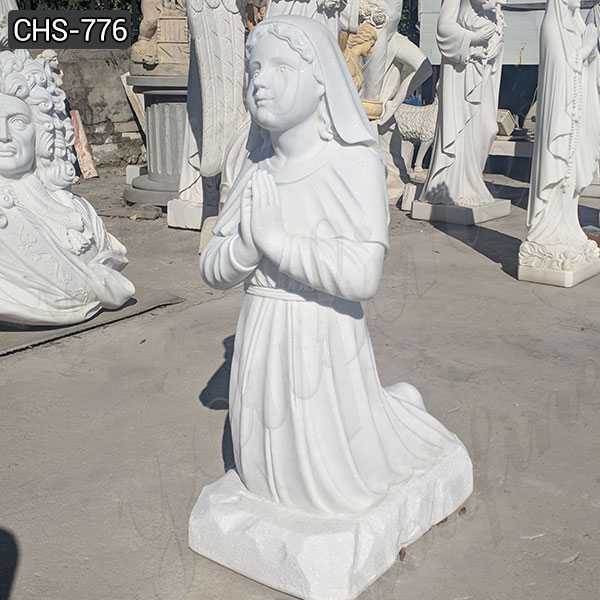 Hand Carved Saint. Bernadette Marble Statue