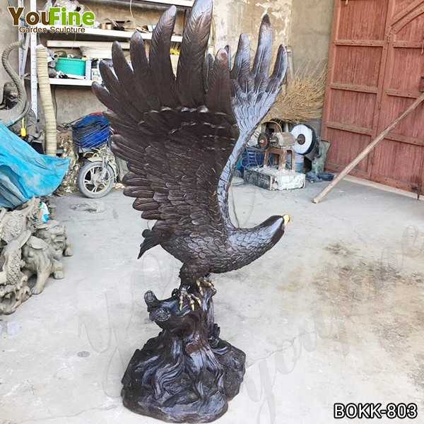 Large Black Metal Bronze Eagle Statue for Garden Decor