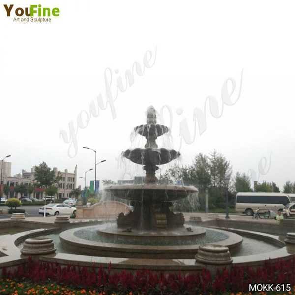 Large Three Tiered Granite Water Fountain for Sale