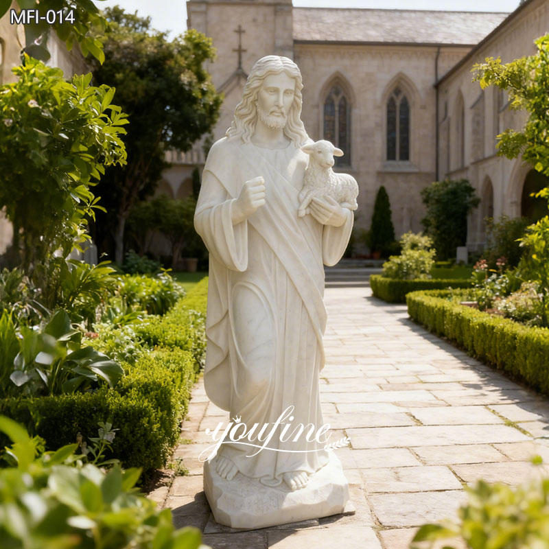 Life Size Marble The Good Shepherd Statue Replica for Sale