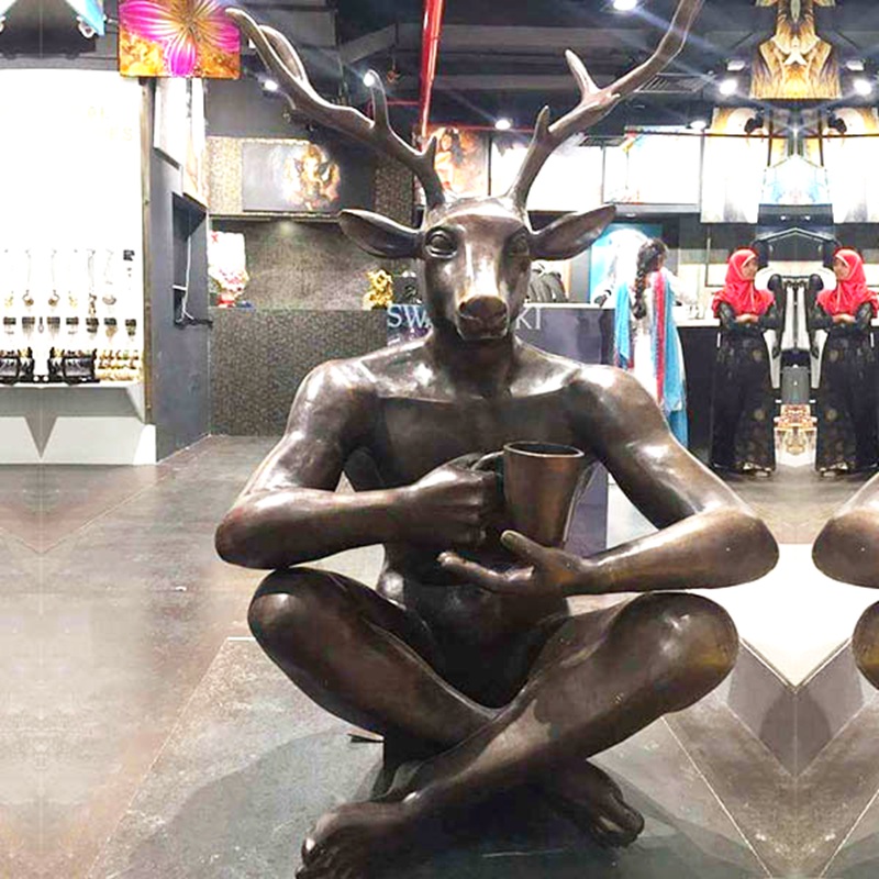 Sculpture Human With Deer Head for Our Customer
