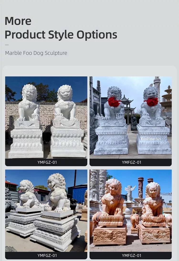 more Marble Foo Dog Statue